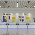 Service Hall Interior Design With One Stop Service Public Security Windows And White Counter