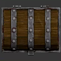 Vintage Wooden Chest Design With Wooden Planks Metal Straps Clasp And Rivets