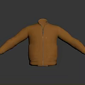 Orange Casual Jacket With Zipper Closure And Front Pockets Design 3d model