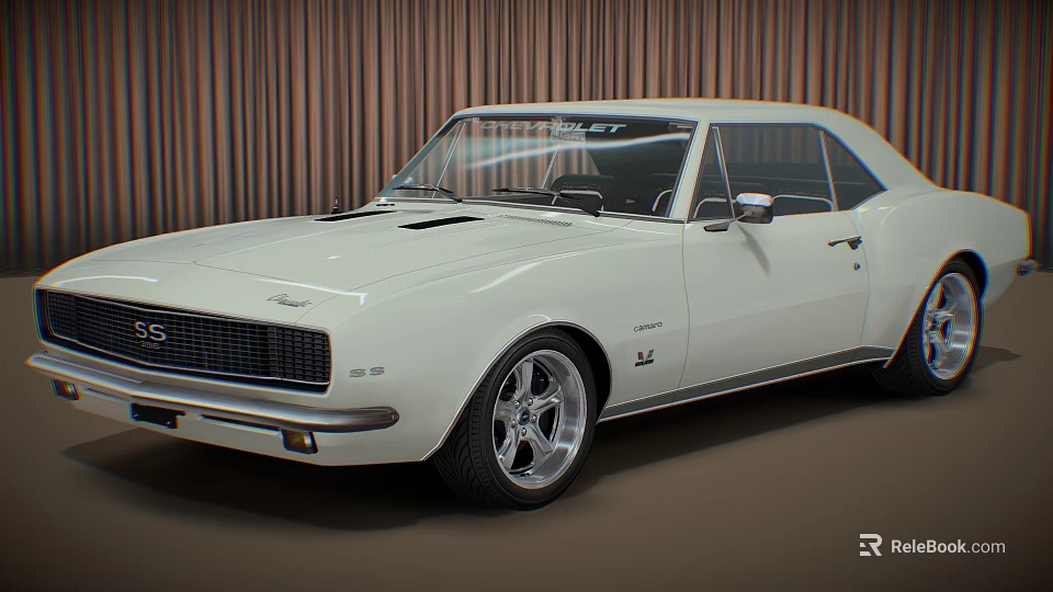 White Classic Sports Car With SS Badge LT Trim And Alloy Wheels 3d model 