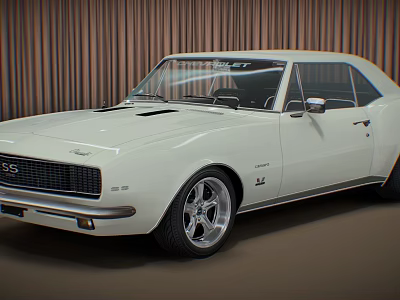 White Classic Sports Car With SS Badge LT Trim And Alloy Wheels 3d model