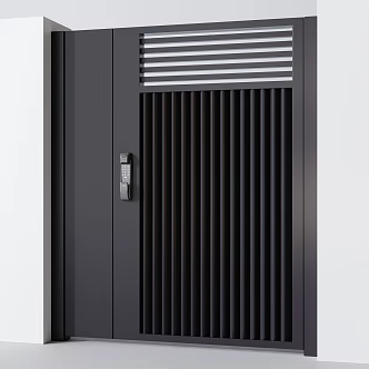 modern gate villa door patio door 3d model