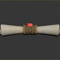 Chicken Feather Letter Scroll 3d model
