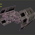 Intricate Cosmic Spacecraft Model With Metallic Panels And Engine Structures