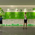 Carbon Benefit Hut with Green Awnings Trash Bins and Service Counter