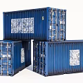 Blue Industrial Shipping Containers Stacked For Heavy Duty Storage And Transport