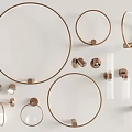 Modern Circular Ring Shaped Wall Lamps With Metallic Frame And Glass Elements
