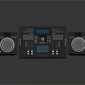 Professional DJ Controller Featuring Dual Turntables Control Panel Blue Display And White Buttons