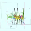 Urban City Aerial Planning with River Green Spaces Roads and Modern Buildings