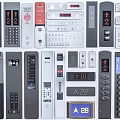 Elevator Control Panels with Buttons Digital Displays and Arrow Indicators in Various Designs 3d model
