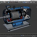 Motor Induction Motor Cross-section Motor Industrial Equipment Water Pump Water Pump Low Face Number Game Low Model Simple Model Video Level Super Realistic 3d model