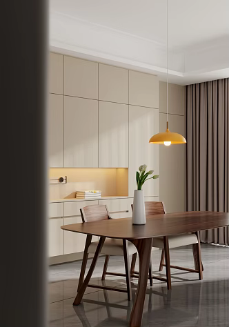 Modern Living Room Dining Table and Chair 3d model