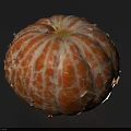 Fresh Peeled Tangerine Showing Orange And White Color With White Pith On Grey Surface