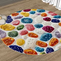 Modern Round Carpet Fabric Carpet Cream Style Carpet Home Style Carpet Round Cream Style Carpet 3d model
