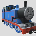 Thomas the Tank Engine with Blue Body Red Base Black Chimney and Smiling Face