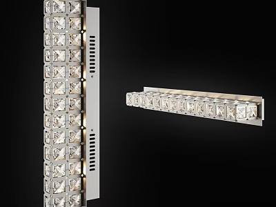 Modern Crystal Wall Light With Chrome Frame And Multiple Clear Crystals 3d model