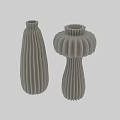 Two Modern Textured Ceramic Vases With Sculptural Design For Home Decor
