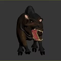 Ferocious Warthog 3D Model In Dynamic Pose With Open Mouth Sharp Tusks And Muscular Body
