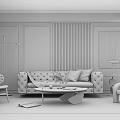Modern sofa coffee table combination 3d model