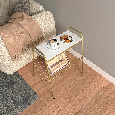 Light Luxury Side Table Rock Plate Side Table Coffee Table 3d model