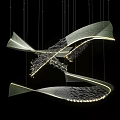 Unique Modern Abstract Chandelier With Intricate Curved Lines And LED Lights For Contemporary Luxury Spaces