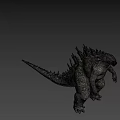 Godzilla 3D Model With Spiked Back And Dinosaur Like Appearance 3d model