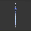 Fantasy Glowing Sword With Blue Light Decorative Wing Like Elements And Intricate Top Structure 3d model