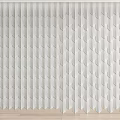Modern Decorative Wall Design With White Geometric Texture And Wooden Floor Accent