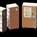 Modern Decorative Cabinets with Wheels Shelves and Corkboard for Home Storage