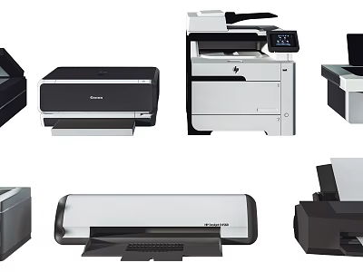 Essential Modern Office Appliances Including Printers Copiers Scanners And Multifunction Devices 3d model