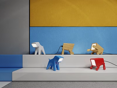 Nordic Table Lamp Dog Table Lamp Combination 3d model Nordic Table Lamp Dog Table Lamp Combination 3d model