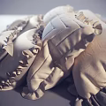 Decorative Soft Cream Pillows With Ruffled Edges And Cozy Fabric Design