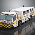 Industrial Work Truck With White Roof Yellow And White Body And Cage Compartments