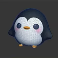 Cute Penguin Plush Toy with Big Blue Eyes Yellow Beak and Yellow Feet