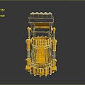 Yellow Industrial Mechanical Structure With Metal Frame And Dark Top Platform