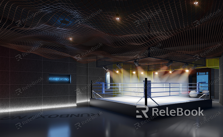 Modern Boxing Gym Fitness Boxing Gym model