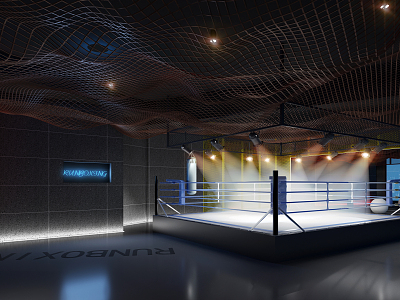 Modern Boxing Gym Fitness Boxing Gym model