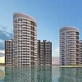 Modern High Rise Residential Buildings Exterior Design With Balconies And Blue Sky
