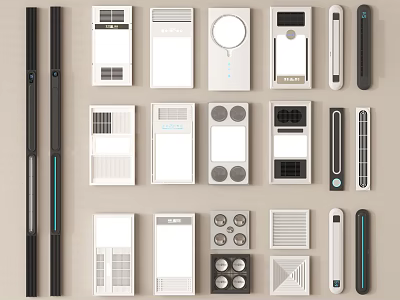 Diverse Modern Electrical Control Panels With Various Switch And Button Designs 3d model
