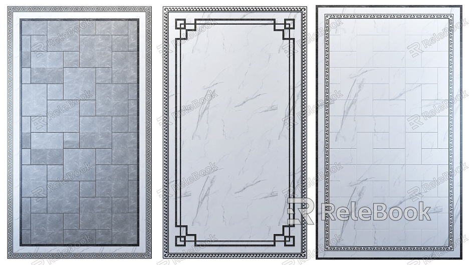 New Chinese Tile Tile Collage Combination model