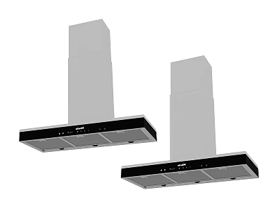 Modern Kitchen Range Hood Appliances Two Stainless Steel Models For Home 3d model