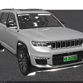 White Jeep SUV Modern Electric Vehicle With Front Grille And Alloy Wheels
