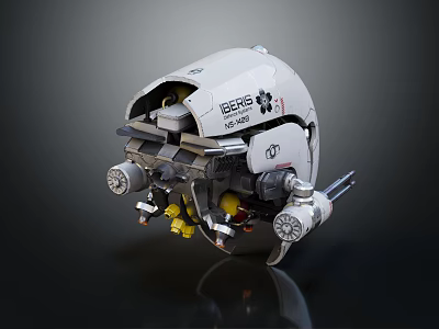 Mechanical Scout Head Model Series 3 Featuring Lenses Antennas And Mechanical Details 3d model