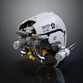 Mechanical Scout Head Model Series 3 Featuring Lenses Antennas And Mechanical Details