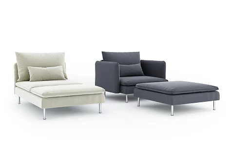 Modern single sofa chaise longue recliner 3d model