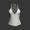 White Camisole Top With Stylish Crisscross Diamond Lattice Back Design