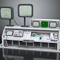 Industrial Computer Control Terminal With Multiple Screens Buttons And Indicators 3d model