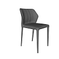 Modern Leather Leisure Chair With Vertical Stitching And Slim Metal Legs