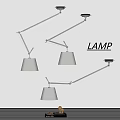 Modern Pendant Lamps With Adjustable Metal Arms And White Shades For Interior Decor
