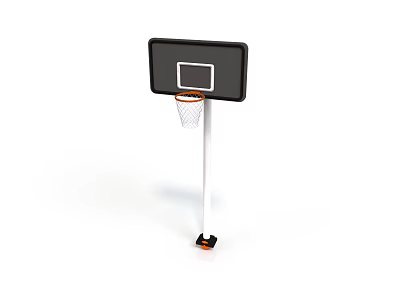 Portable Basketball Hoop With Black Backboard And Stable Stand For Home Use 3d model